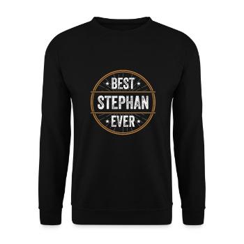 Best Stephan Ever Vorname Name Geschenk - Unisex Pullover - Schwarz - Vorne - Alina (178cm) & Michal (187cm)