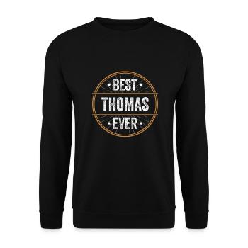 Best Thomas Ever Vorname Name Geschenk - Unisex Pullover - Schwarz - Vorne - Alina (178cm) & Michal (187cm)