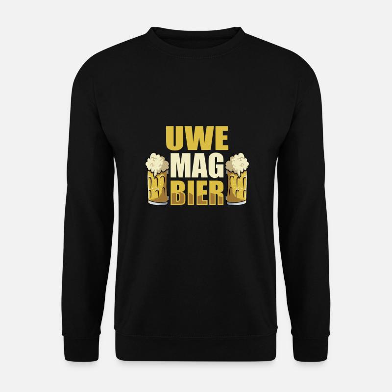 Uwe mag Bier Name Geburtstag - Unisex Pullover - Schwarz