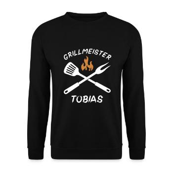 Grillmeister Tobias - Unisex Pullover - Schwarz - Vorne - Alina (178cm) & Michal (187cm)