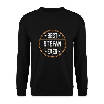 Best Stefan Ever Vorname Name Geschenk - Unisex Pullover - Schwarz - Vorne - Alina (178cm) & Michal (187cm)