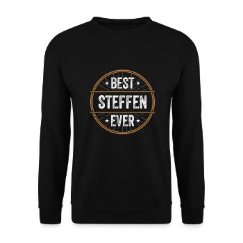 Best STeffen Ever Vorname Name Geschenk - Unisex Pullover - Schwarz - Vorne - Alina (178cm) & Michal (187cm)