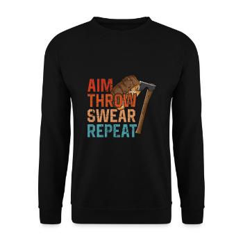 Axt Werfen - Unisex Pullover - Schwarz - Vorne - Alina (178cm) & Michal (187cm)