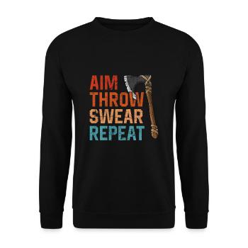 Lancer une hache - Sweat-shirt Unisexe - noir - Devant - Alina (178cm) & Michal (187cm)