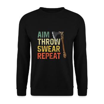 Axt Werfen - Unisex Pullover - Schwarz - Vorne - Alina (178cm) & Michal (187cm)