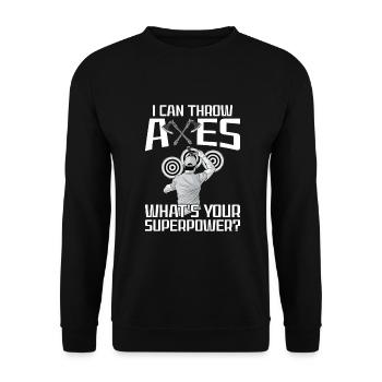Axt Werfen - Unisex Pullover - Schwarz - Vorne - Alina (178cm) & Michal (187cm)
