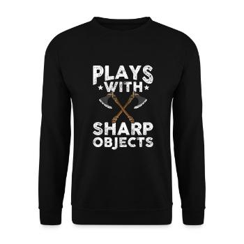 Lancer une hache - Sweat-shirt Unisexe - noir - Devant - Alina (178cm) & Michal (187cm)