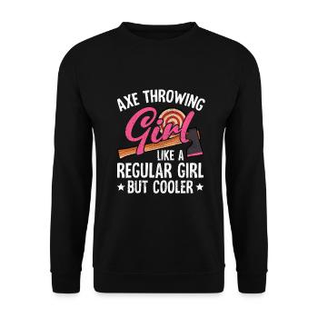 Lancer une hache - Sweat-shirt Unisexe - noir - Devant - Alina (178cm) & Michal (187cm)