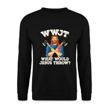 Axt Werfen - Unisex Pullover - Schwarz - Vorne - Alina (178cm) & Michal (187cm)