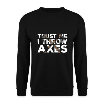 Lancer une hache - Sweat-shirt Unisexe - noir - Devant - Alina (178cm) & Michal (187cm)