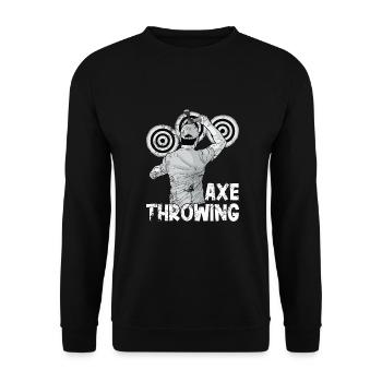 Axt Werfen - Unisex Pullover - Schwarz - Vorne - Alina (178cm) & Michal (187cm)