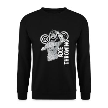 Axt Werfen - Unisex Pullover - Schwarz - Vorne - Alina (178cm) & Michal (187cm)