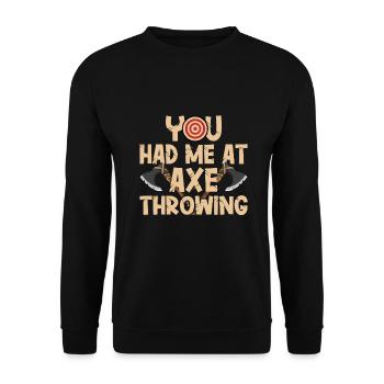 Axt Werfen - Unisex Pullover - Schwarz - Vorne - Alina (178cm) & Michal (187cm)