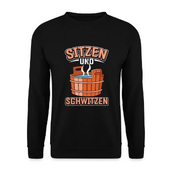 Sauna - Unisex Pullover - Schwarz - Vorne - Alina (178cm) & Michal (187cm)