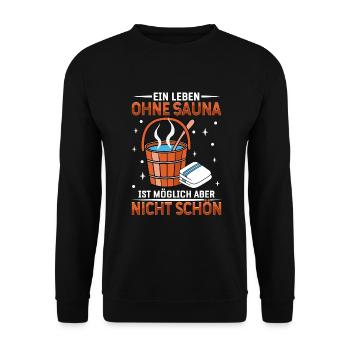 Sauna - Unisex Pullover - Schwarz - Vorne - Alina (178cm) & Michal (187cm)