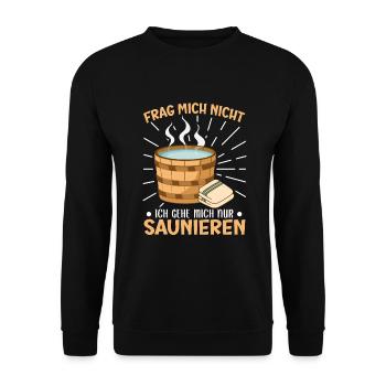 Sauna - Unisex Pullover - Schwarz - Vorne - Alina (178cm) & Michal (187cm)