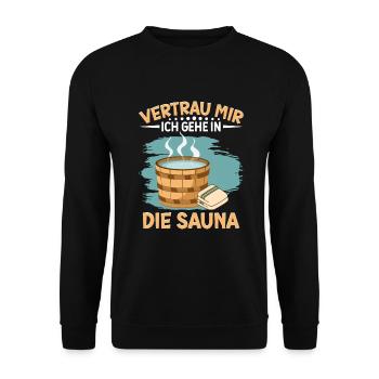 Sauna - Unisex Pullover - Schwarz - Vorne - Alina (178cm) & Michal (187cm)