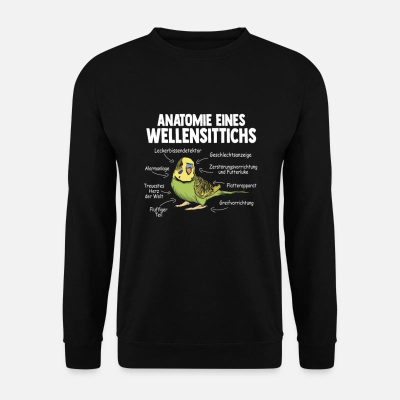 Wellensittich Vogel - Unisex Pullover - Schwarz