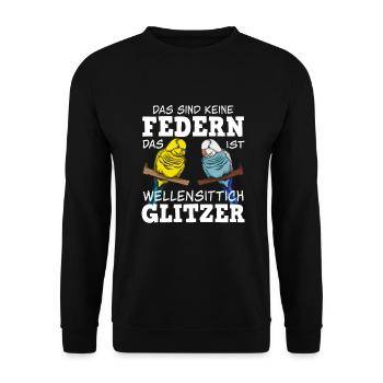 Wellensittich Nymphensittich Papagei Vogelkäfig - Unisex Pullover - Schwarz - Vorne - Alina (178cm) & Michal (187cm)