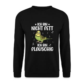 Wellensittich Nymphensittich Papagei Vogelkäfig - Unisex Pullover - Schwarz - Vorne - Alina (178cm) & Michal (187cm)