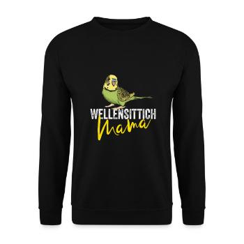 Wellensittich Vogel - Unisex Pullover - Schwarz - Vorne - Alina (178cm) & Michal (187cm)