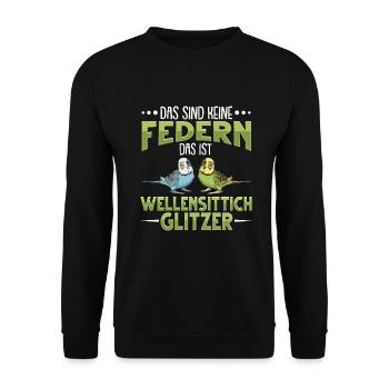 Wellensittich Vogel - Unisex Pullover - Schwarz - Vorne - Alina (178cm) & Michal (187cm)