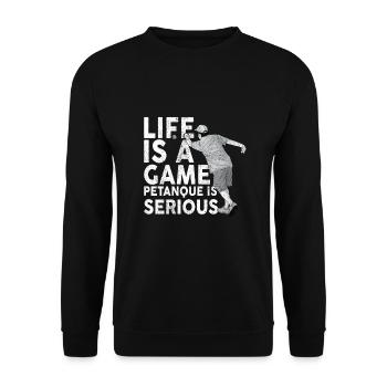 Petanque Boule Game Set Boccia - Unisex Sweatshirt - black - Front - Alina (178cm) & Michal (187cm)