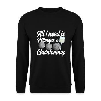 Petanque Boule Game Set Boccia - Unisex Sweatshirt - black - Front - Alina (178cm) & Michal (187cm)