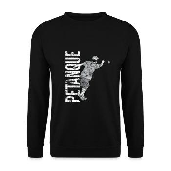 Petanque Boule Game Set Boccia - Unisex Sweatshirt - black - Front - Alina (178cm) & Michal (187cm)