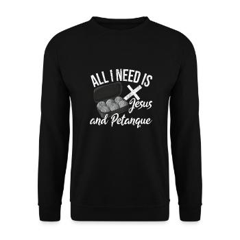 Petanque Boule Game Set Boccia - Unisex Sweatshirt - black - Front - Alina (178cm) & Michal (187cm)