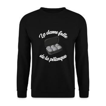 Petanque Boule Game Set Boccia - Unisex Pullover - Schwarz - Vorne - Alina (178cm) & Michal (187cm)