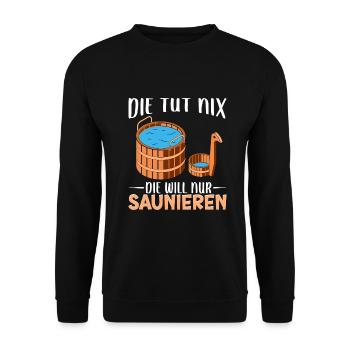 Sauna - Unisex Pullover - Schwarz - Vorne - Alina (178cm) & Michal (187cm)