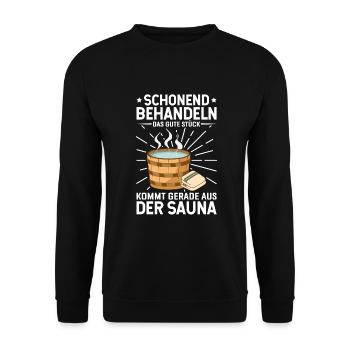 Sauna - Unisex Pullover - Schwarz - Vorne - Alina (178cm) & Michal (187cm)