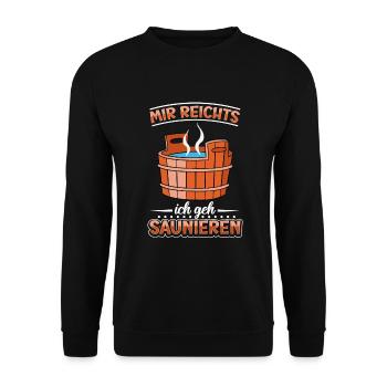 Sauna - Unisex Pullover - Schwarz - Vorne - Alina (178cm) & Michal (187cm)