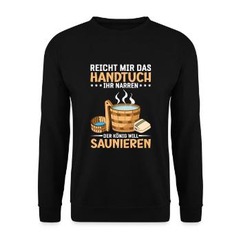 Sauna - Unisex Pullover - Schwarz - Vorne - Alina (178cm) & Michal (187cm)