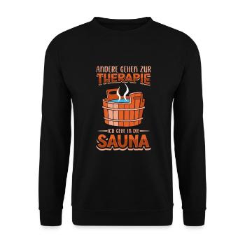 Sauna - Unisex Pullover - Schwarz - Vorne - Alina (178cm) & Michal (187cm)