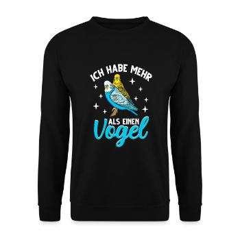 Wellensittich Nymphensittich Papagei Vogelkäfig - Unisex Pullover - Schwarz - Vorne - Alina (178cm) & Michal (187cm)