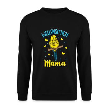 Wellensittich Nymphensittich Papagei Vogelkäfig - Unisex Pullover - Schwarz - Vorne - Alina (178cm) & Michal (187cm)