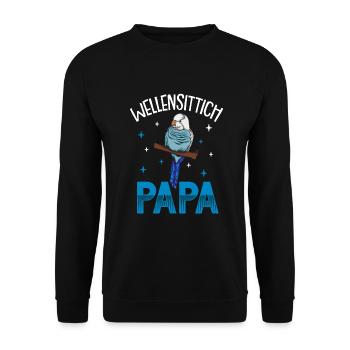 Wellensittich Nymphensittich Papagei Vogelkäfig - Unisex Pullover - Schwarz - Vorne - Alina (178cm) & Michal (187cm)