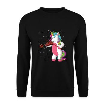 Geige Violine Viola Cello Musiker Instrument - Unisex Pullover - Schwarz - Vorne - Alina (178cm) & Michal (187cm)