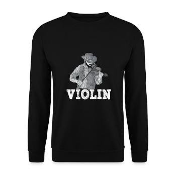 Geige Violine Viola Cello Musiker Instrument - Unisex Pullover - Schwarz - Vorne - Alina (178cm) & Michal (187cm)