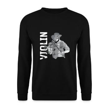 Geige Violine Viola Cello Musiker Instrument - Unisex Pullover - Schwarz - Vorne - Alina (178cm) & Michal (187cm)