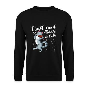 Geige Violine Viola Cello Musiker Instrument - Unisex Pullover - Schwarz - Vorne - Alina (178cm) & Michal (187cm)