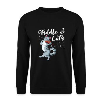 Geige Violine Viola Cello Musiker Instrument - Unisex Pullover - Schwarz - Vorne - Alina (178cm) & Michal (187cm)