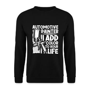 Car Painter Sprayer Paints - Unisex Sweatshirt - black - Front - Alina (178cm) & Michal (187cm)