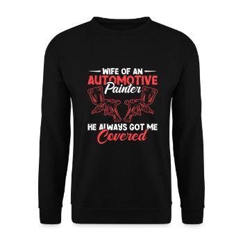 Car Painter Sprayer Paints - Unisex Sweatshirt - black - Front - Alina (178cm) & Michal (187cm)