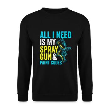 Car Painter Sprayer Paints - Unisex Sweatshirt - black - Front - Alina (178cm) & Michal (187cm)