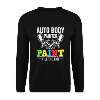 Car Painter Sprayer Paints - Unisex Sweatshirt - black - Front - Alina (178cm) & Michal (187cm)