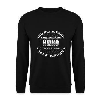 Legendärer Heiko lustiger vorname Name - Unisex Pullover - Schwarz - Vorne - Alina (178cm) & Michal (187cm)