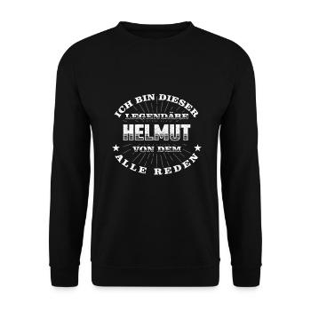 Legendärer Helmut lustiger vorname Name - Unisex Pullover - Schwarz - Vorne - Alina (178cm) & Michal (187cm)